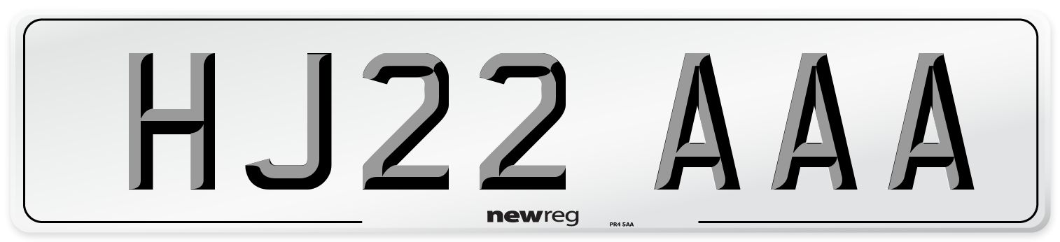 HJ22 AAA Number Plate from New Reg